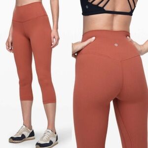 Lululemon Align Crop 21” Rustic Clay Orange Pant Leggings Size 4